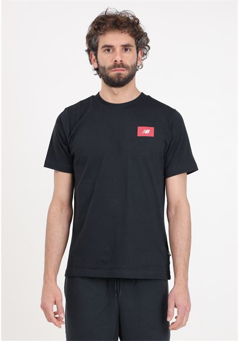 Black maxi men's t-shirt with logo print on the back NEW BALANCE | MT41584BK001